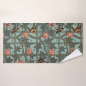 Rose d'Escalades & Petit Oiseau, William Morris (Serviette de bain)