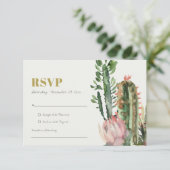 ROSE DÉSERT FLORAL CACTI FOLIOR WATERCOLOR RSVP (Debout devant)