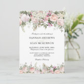 Rose d'été Jardin Floral Faire-part de mariage (Debout devant)