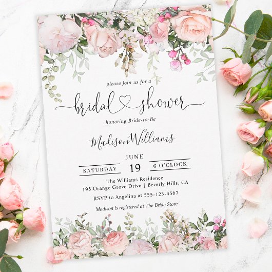 Rose d'été Jardin Floral Nuptiale Invitation