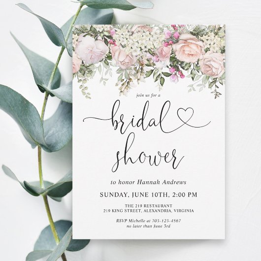 Rose d'été Jardin Floral Nuptiale Invitation