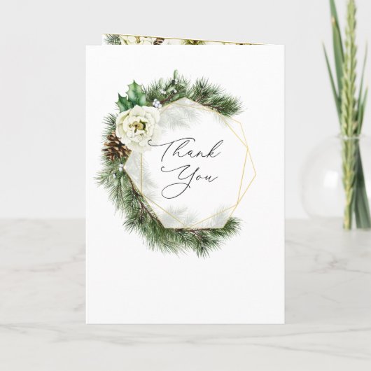 Rose d'hiver Pine Holly Programme de mariage de No (Dos)