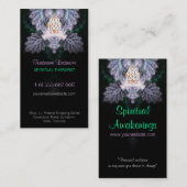 Rose diamant fractal Carte de visite noir (Devant / Derrière)