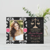 Rose d'invitation de faire-part d'obtention du (Debout devant)