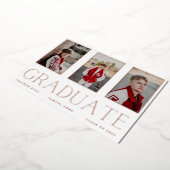 ROSE diplômé Faire-part de cadres photo Gold Foil (Rotation)