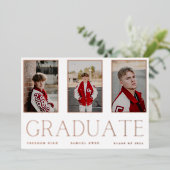 ROSE diplômé Faire-part de cadres photo Gold Foil (Debout devant)