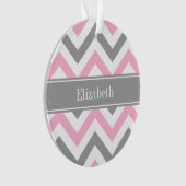 Rose Dk Gris Blanc LG Chevron Gris Monogramme Nom (devant)