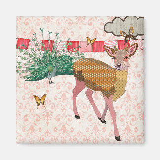 Rose d'or cerf & Aimant rose Peacock