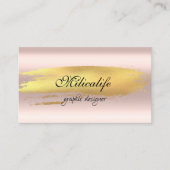 Rose d'or designer graphique moderne carte de visi (Devant)