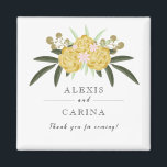 Rose d'or et aimant Feuille botanique<br><div class="desc">Un cadeau mariage floral simple mais élégant,  agrémenté de roses d'or aquarelle et de feuilles botaniques. Personnalisez-le avec vos propres détails mariages.</div>