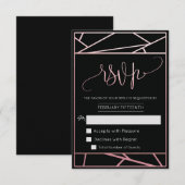 Rose d'or Faux géométrique moderne RSVP (Devant / Derrière)