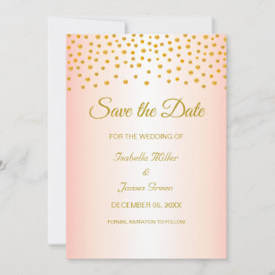 Rose d'or Mariage Enregistrer la date Invitation