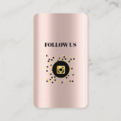 Rose d'or - Médias sociaux Carte de visite de code (Dos)