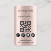 Rose d'or - Médias sociaux Carte de visite de code (Devant)