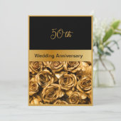 rose d'or noir 50e mariage carte anniversaire (Debout devant)