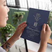 Rose d'or romantique Marine Faire-part de mariage