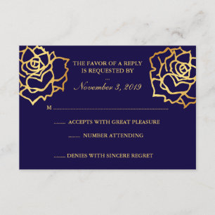 Rose d'or RSVP - Bleu