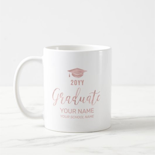 Rose Doré | Mug Cadeaux Moderne 2022 Graduation (Gauche)
