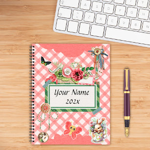Rose doux En vichy mignon éléments scrapbooking Pl