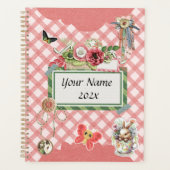Rose doux En vichy mignon éléments scrapbooking Pl (Devant)