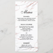 Rose doux et grises Menu Mariage (Devant)