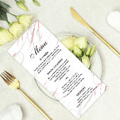 Rose doux et grises Menu Mariage
