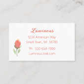 Rose doux, féminin et Carte de visite de feuillage (Dos)