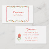 Rose doux, féminin et Carte de visite de feuillage (Devant / Derrière)