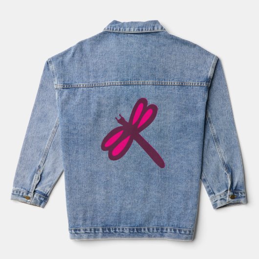 ROSE DRAGONFLY ART LADIES DENIM JACKET (Verso)