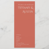 Rose du désert Programme de mariage moderne (Devant)