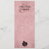 Rose du menu | de dîner de Tour Eiffel de Fleur De (Dos)