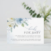 Rose Dusty Blue Flowers Livres Demande Carte (Debout devant)