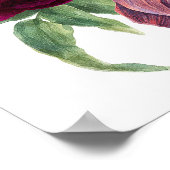 Rose Dusty & Bourgogne Floral Mariage Affiche de b (Coin)