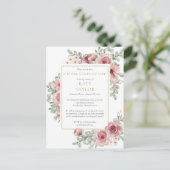 Rose Dusty Célébration de la vie Invitation funéra (Debout devant)