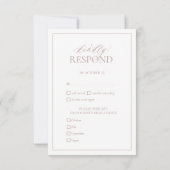 Rose Dusty Crest Monogramme Mariage Carte RSVP (Dos)