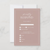 Rose Dusty Crest Monogramme Mariage Carte RSVP (Dos)