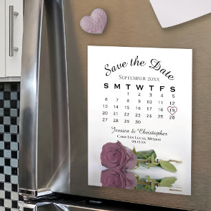 Rose Dusty Enregistrer la date Magnet Calendrier