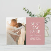 Rose Dusty Meilleur jour jamais Mariage Faire-part (Debout devant)