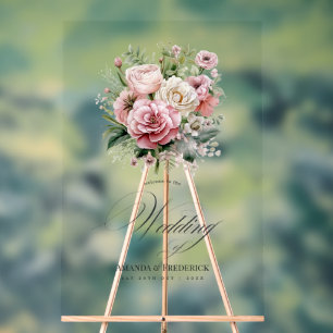 Rose Dusty, Mint Green et Blush Floral Mariage
