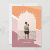 Rose Dusty moderne Orange rayé MERCI PHOTO (Devant)