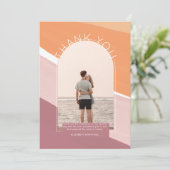 Rose Dusty moderne Orange rayé MERCI PHOTO (Debout devant)