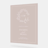 Rose Dusty Poirier Monogramme Mariage de bienvenue (Angle)