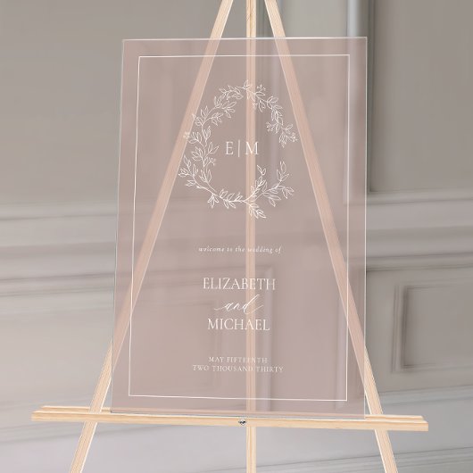 Rose Dusty Poirier Monogramme Mariage de bienvenue