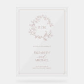 Rose Dusty Poirier Monogramme Mariage de bienvenue (Recto)
