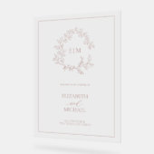 Rose Dusty Poirier Monogramme Mariage de bienvenue (Angle)