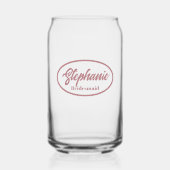 Rose Dusty Stylisé Nom Bridesmaid Glass (Recto)