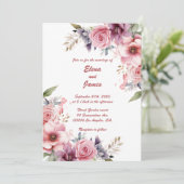 Rose Elégance : Faire-part de mariage (Debout devant)