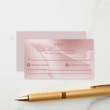 Rose Élégant Alcool Enk Mariage RSVP Carte Ca
