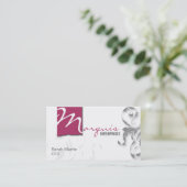 Rose élégant de monogramme de carte de visite (Debout devant)