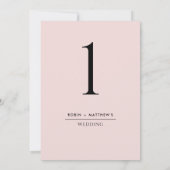 Rose élégant et simple Dusty Numéro de table (Dos)